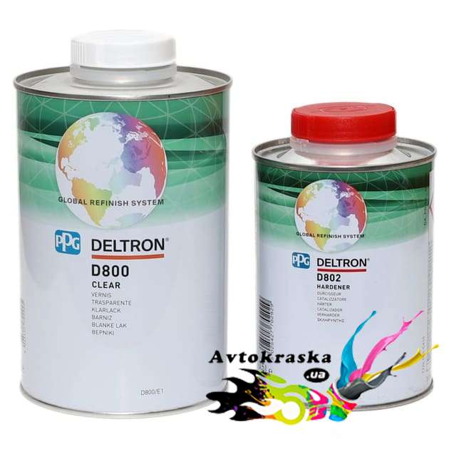 Ppg D800 Лак автомобильный MS 1л+0,5л